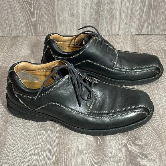 Dockers Leather Trustee Oxford Bike Toe Shoes Black 10M - Picture 3 of 15